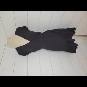 J CREW large (?) Black mini dress with ruffles